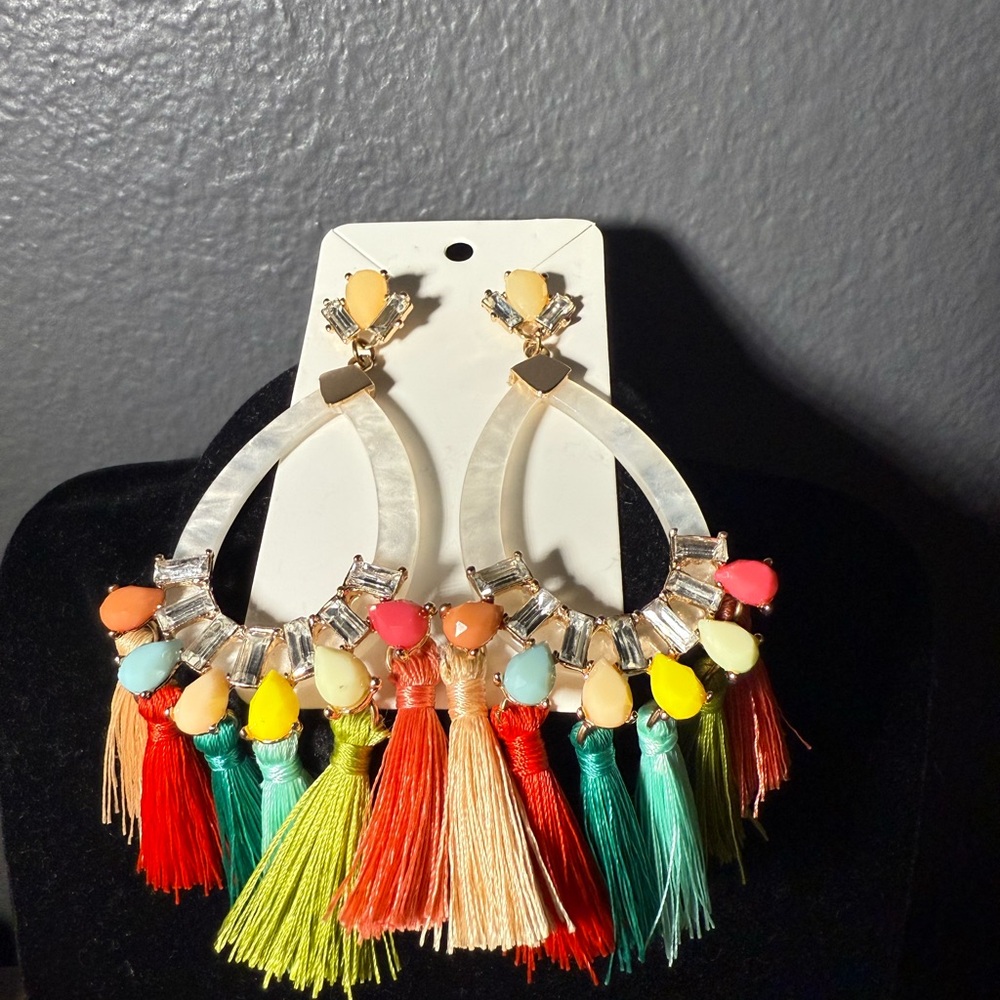 Colorful Tassel Drop Earrings
